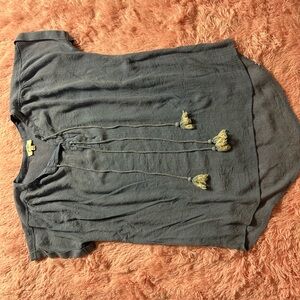 Umgee Blue Tassel Top